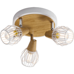 Plafon Tameta 3xE14 40 W biały-jasne drewno