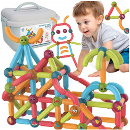 Klocki Magnetyczne Konstrukcyjne Edukacyjne 128 el