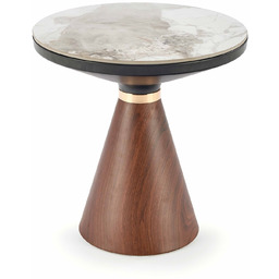Stolik kawowy genesis s biały marmur / orzech