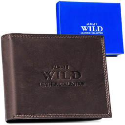 Skórzany portfel męski Always Wild bez zapięcia pojemny