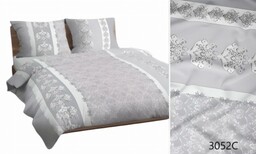 Pościel bawełniana 140x200 Bawełna Max szara ornamenty