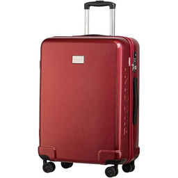 PUCCINI Czerwona twarda walizka średnia o strukturze plastra