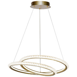 Lampa wisząca LED złota podwójny pierścień PND-64873-GD