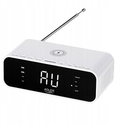 Ad 1192 white Radiobudzik z bezprzewodową ładowarką
