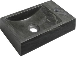 BLOK umywalka kamienna 40x22cm, bateria z prawej strony,