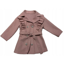 Płaszcz flauszowy przejściowy pudrowy róż r.2/92