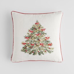 Poszewka Haftowana Arvored 45x45 cm z motywem choinki