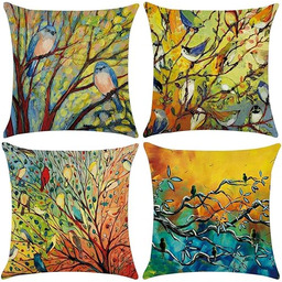 Unibedding Wiosenne ptaki poszewki na poduszki 45 x