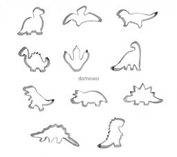 METALOWE duże FOREMKI WYKRAWACZE DINOZAURY 11 szt