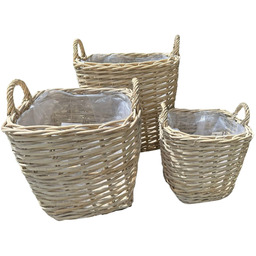 Donica osłonka doniczka doniczki wiklinowe kpl. 3 szt.