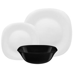 Zestaw obiadowy Velvet dla 6 osób czarno-biały