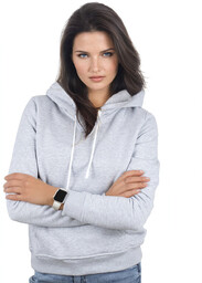 Szara bluza damska kangurka z kapturem LAMON PREMIUM