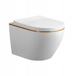 Miska Wc Wisząca Rimless MIZU-WH-GL-RIM-03 Deska Wolnoopadająca Duroplast