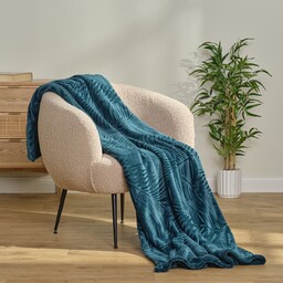 Jednokolorowy koc z wytłoczonym wzorem Lunisi 150x200 cm