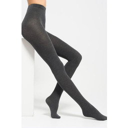Rajstopy damskie bawełniane z dodatkiem wełny szary melanż
