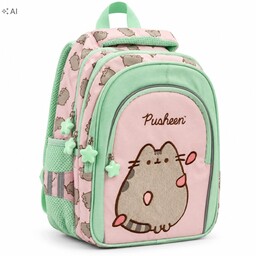 Plecak szkolny Pusheen wielokomorowy różowo-miętowy z organizerem