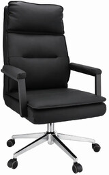 Elior Czarny tapicerowany skórą ekologiczną fotel obrotowy P5-F25