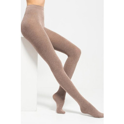 Rajstopy damskie bawełniane z dodatkiem wełny beż melanż