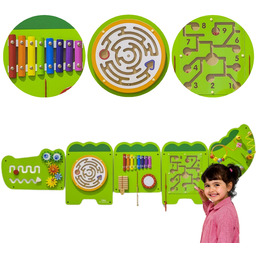 VIGA Tablica Sensoryczna Manipulacyjna Krokodyl Certyfikat FSC Montessori