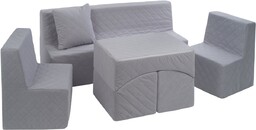 Komplet Mebelków Eko Skóra: 2Xfotelik+Kanapa+Lezanka Dla Dzieci Relax