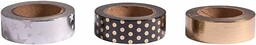 Rayher 60969000 zestaw taśmy Washi folie czarno-złoty/srebrny