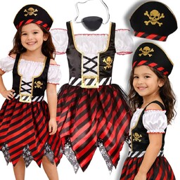 Strój Przebranie Piratki Piratka Kostium Piracki Kapelusz