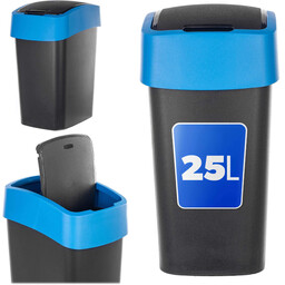 Kosz na śmieci Curver Flip Bin 25L czarno-niebieski