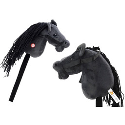 Hobby Horse pluszowy koń długowłosy czarny dźwięk