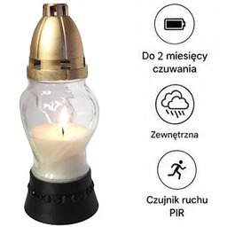 Mini kamera nagrobkowa w zniczu z czujnikiem ruchu