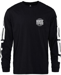 t-shirt męski HORSEFEATHERS TALL TYPO LS T-SHIRT Black