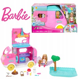 Barbie Przyczepa kempingowa Chelsea zestaw z lalką