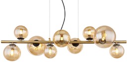 Globo Wisząca lampa Riha 56135-9H bańki czarne bursztynowe