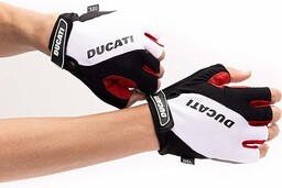 Ducati Techniczne rękawice rowerowe, białe z detalami