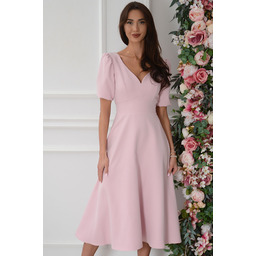 Sukienka midi rozkloszowana brudny róż Suzzy