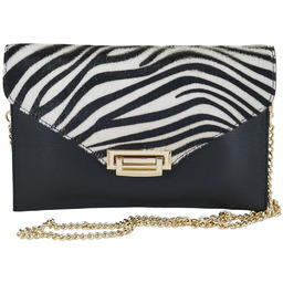 Elegancka kopertówka z modnym printem - Czarna