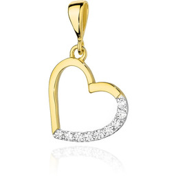 Złota zawieszka / wisiorek z diamentami żółte złoto