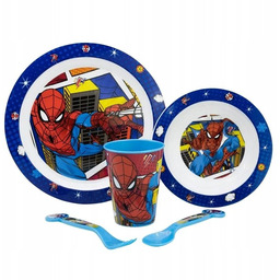 ZESTAW OBIADOWY SPIDERMAN 5w1 TALERZ MISKA KUBEK S