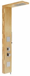 Corsan Basti panel prysznicowy z termostatem chrom drewno