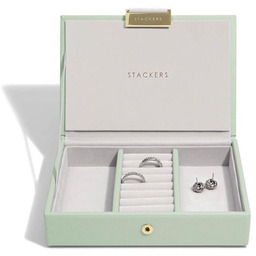 Stackers Pudełko na biżuterię z pokrywką (zielone) Mini