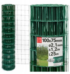 Siatka ogrodzeniowa 120 cm powlekana zielona oczko 100x75
