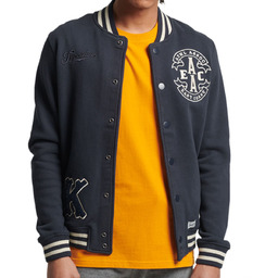 Kurtka męska Superdry Collegiate Jersey bomberka granatowa-XXL