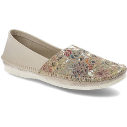 Maciejka Beżowe Baleriny W Kwiaty Wygodne Obuwie Damskie