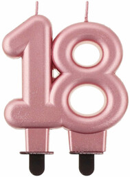 Świeczka na osiemnaste urodziny różowe złoto - 1