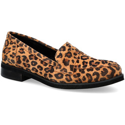 Skórzane mokasyny damskie - TYMOTEO 2162 PANTERKA