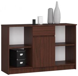 Komoda otwarta, drzwi, szuflada, ELIO, 120x40x77 cm, wenge,