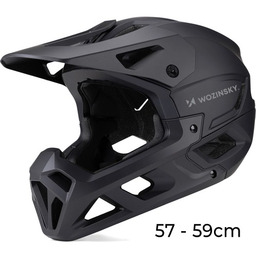 Wozinsky Kask rowerowy Fullface HT-58 z odpinanym daszkiem
