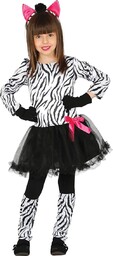 Guirca - Kostium zebra dziewczyna 10-12 lat, biały,