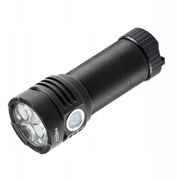 Latarka Led akumulatorowa, 1x4000 mAh, aluminium, czarna, Funkcja