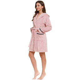 Różowy szlafrok z kapturem SOFT Doctor Nap -XXL