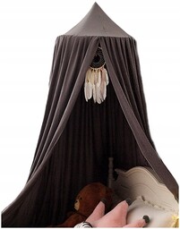 Baldachim Szary Nad Łóżko Namiot Wiszący Do Pokoju